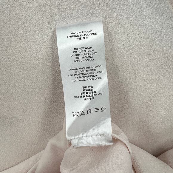 IRO Crew Cutout Mini Dress Womens 6 Light Pink Awati Asymmetrical Open Shoulder - Picture 12 of 14